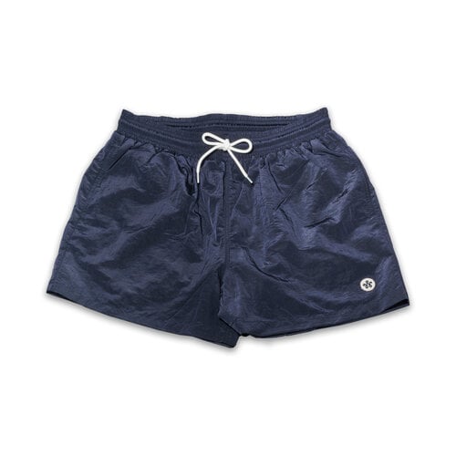 WOEI PATCH SHINY NYLON SWIM SHORT ‘NAVY BLAZE