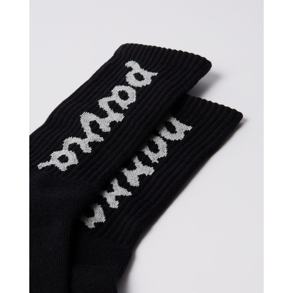BY PARRA LOWERCASE SCRIPTLOGO CREW SOCKS BLACK