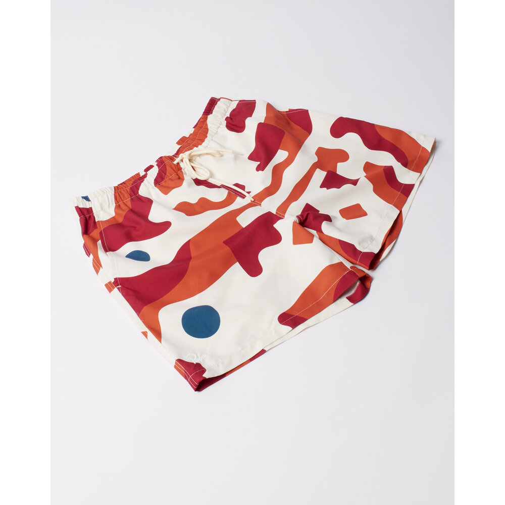 BY PARRA BY PARRA ABSTRACT MOUNTAIN SWIM SHORTS RED BY PARRA ABSTRACT MOUNTAIN SWIM SHORTS RED