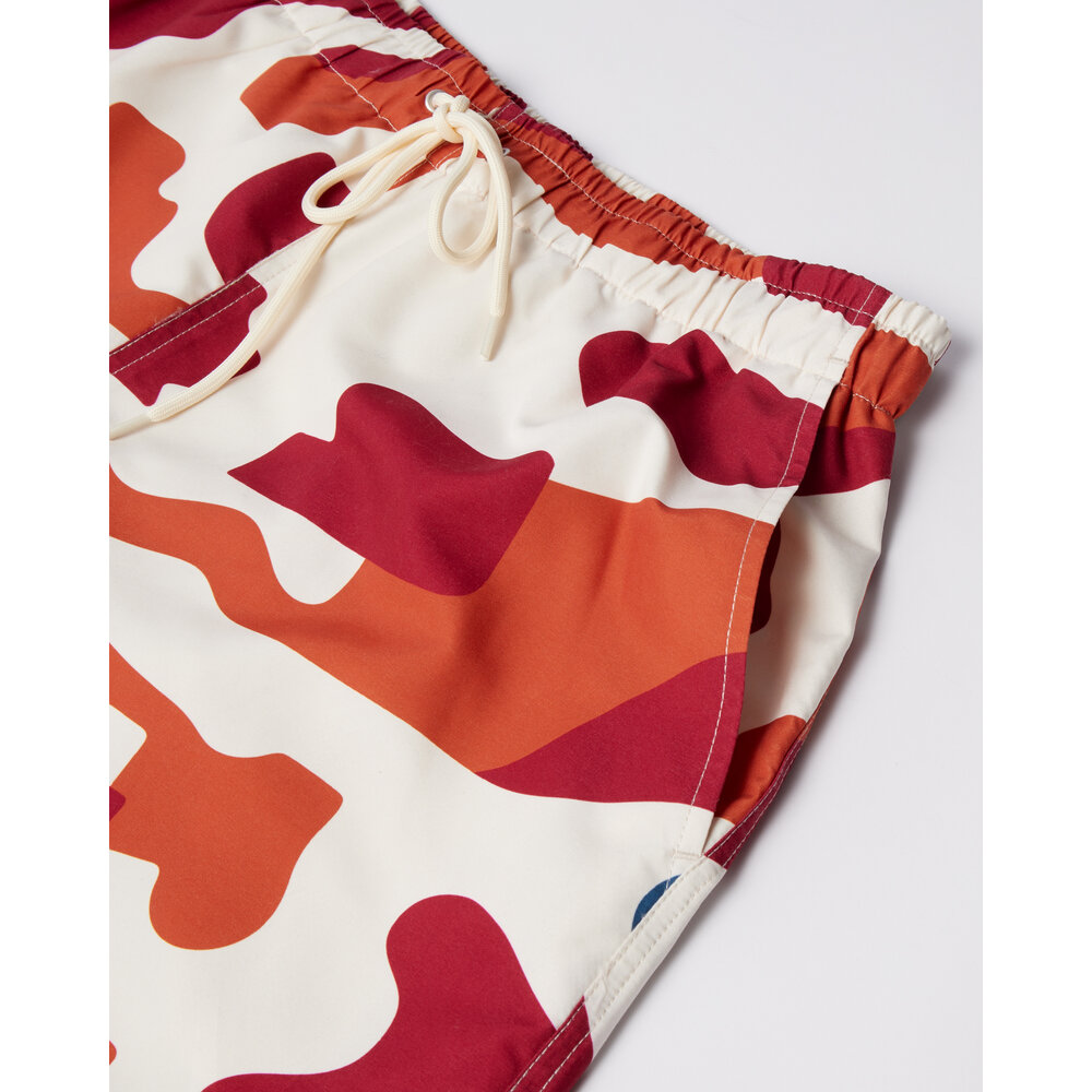 BY PARRA BY PARRA ABSTRACT MOUNTAIN SWIM SHORTS RED BY PARRA ABSTRACT MOUNTAIN SWIM SHORTS RED