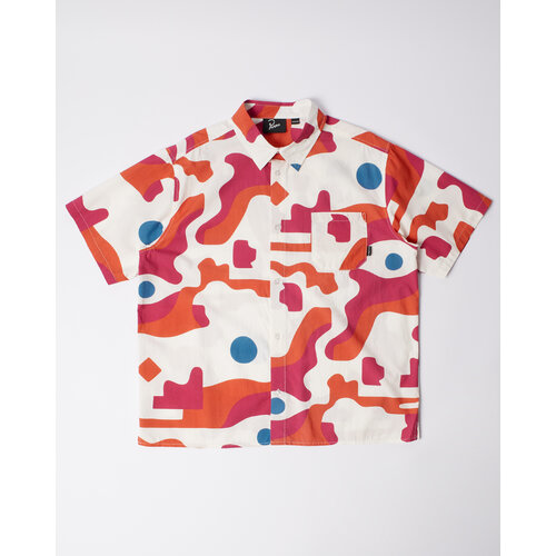BY PARRA ABSTRACT MOUNTAIN SHORT SLEEVE SHIRT RED