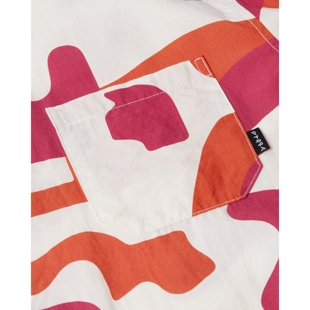 BY PARRA ABSTRACT MOUNTAIN SHORT SLEEVE SHIRT RED