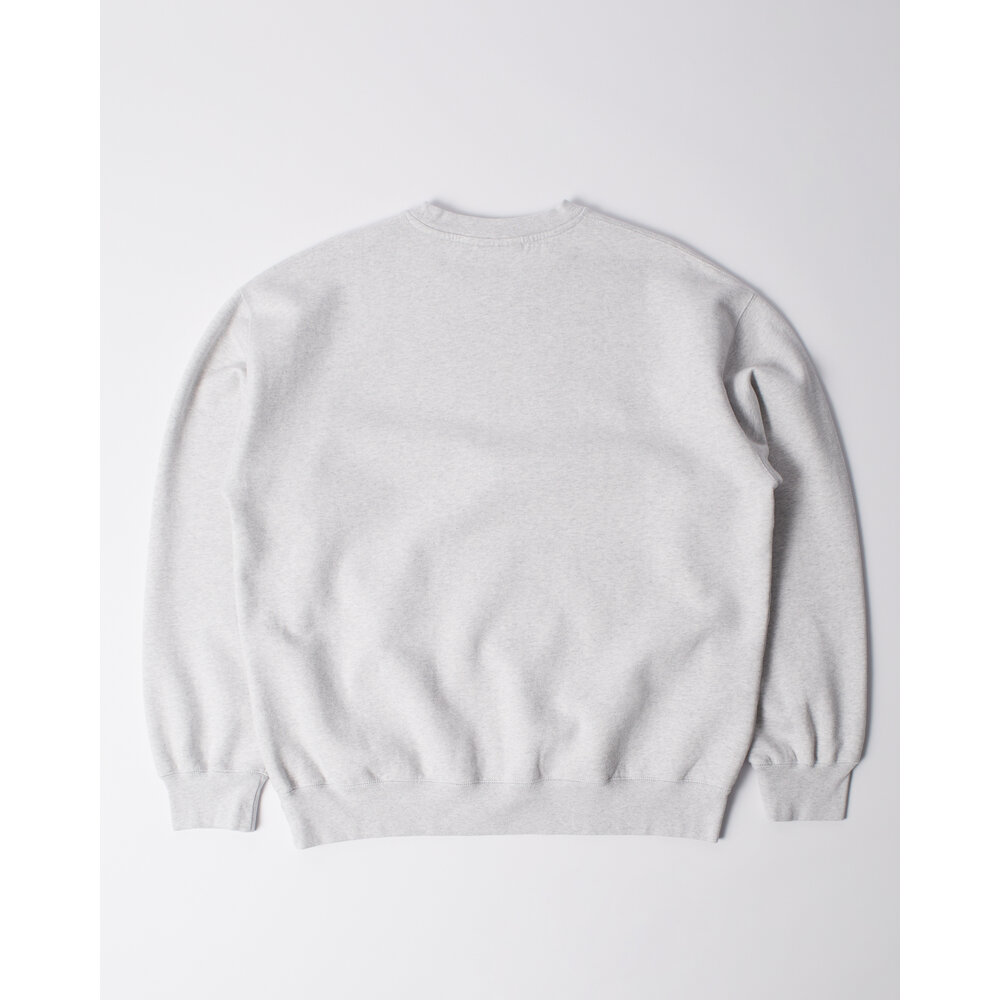 BY PARRA BY PARRA LONG LOST LEG CREW NECK SWEATSHIRT HEATHER GREY BY PARRA LONG LOST LEG CREW NECK SWEATSHIRT HEATHER GREY