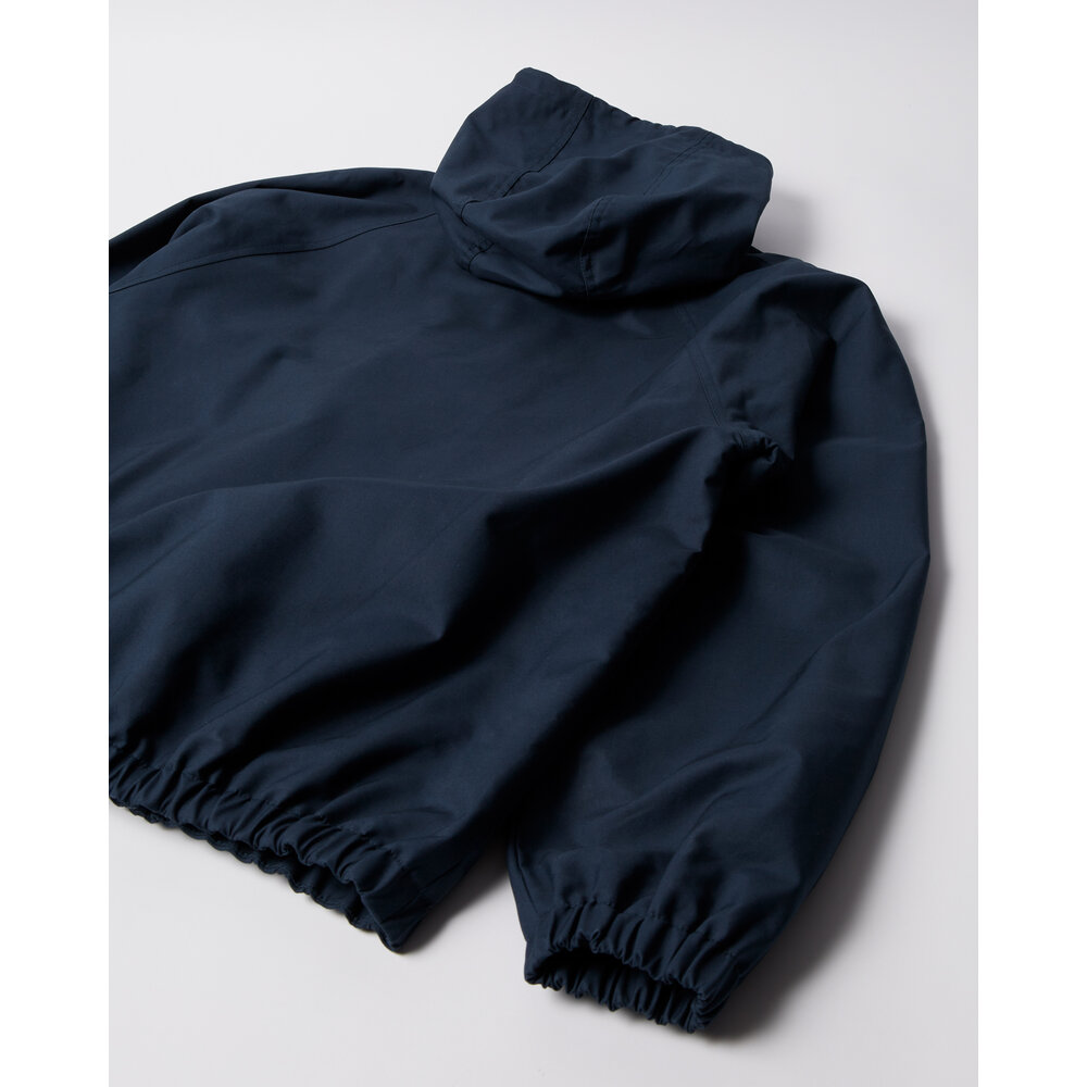 BY PARRA BY PARRA CIRCULAR RAIN LOGO COTTON SHELL JACKET NAVY BLUE BY PARRA CIRCULAR RAIN LOGO COTTON SHELL JACKET NAVY BLUE