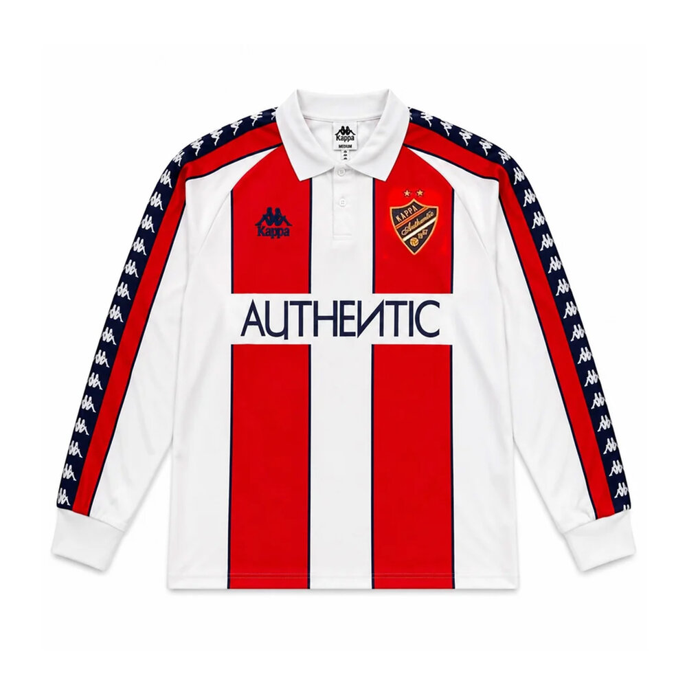 KAPPA KAPPA BANDA ONSER LONGSLEEVE JERSEY ‘WHITE NATURAL-RED MD CORAL’ KAPPA BANDA ONSER LONGSLEEVE JERSEY ‘WHITE NATURAL-RED MD CORAL’