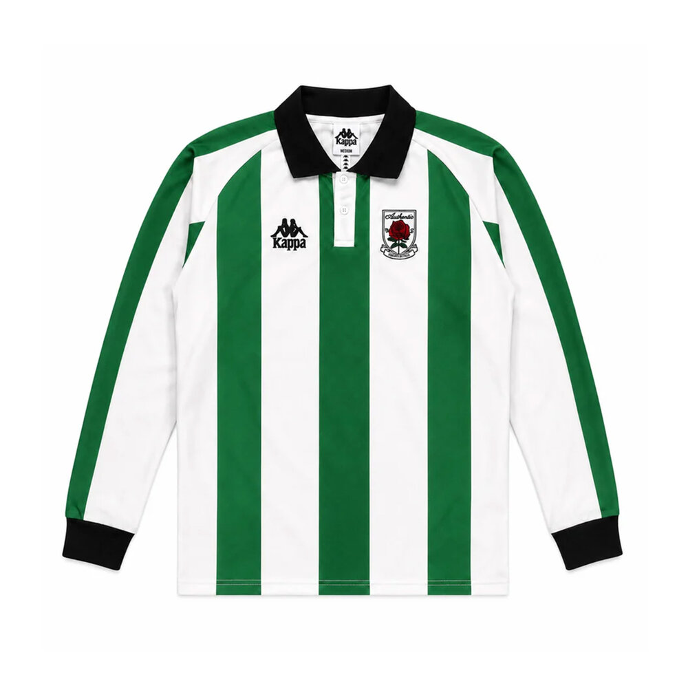 KAPPA KAPPA AUTHENTIC OVIBET LONGSLEEVE JERSEY ‘GREEN JACKET-WHITE NATURAL-BLACK’ KAPPA AUTHENTIC OVIBET LONGSLEEVE JERSEY ‘GREEN JACKET-WHITE NATURAL-BLACK’