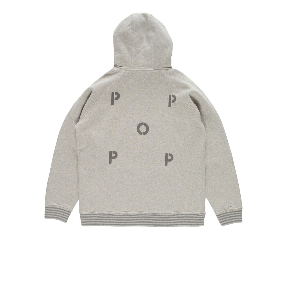 POP TRADING COMPANY POP TRADING COMPANY LOGO HOODED SWEAT HEATHER OFF WHITE POP TRADING COMPANY LOGO HOODED SWEAT HEATHER OFF WHITE