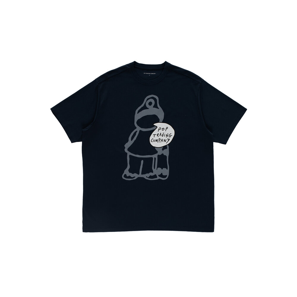 POP TRADING COMPANY CHATTING T-SHIRT NAVY