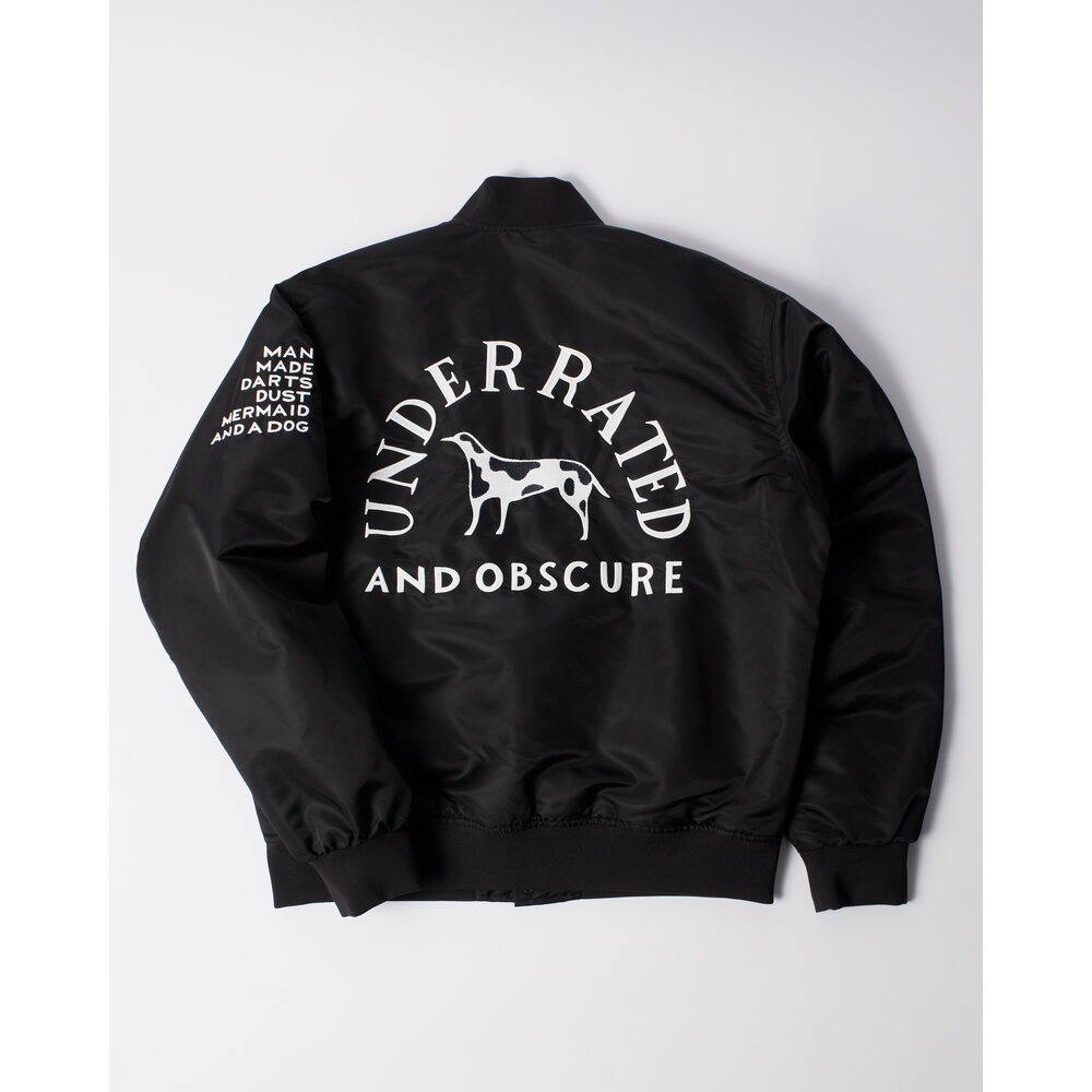 BY PARRA CLUB NOT 1977 SATIN BOMBER JACKET BLACK