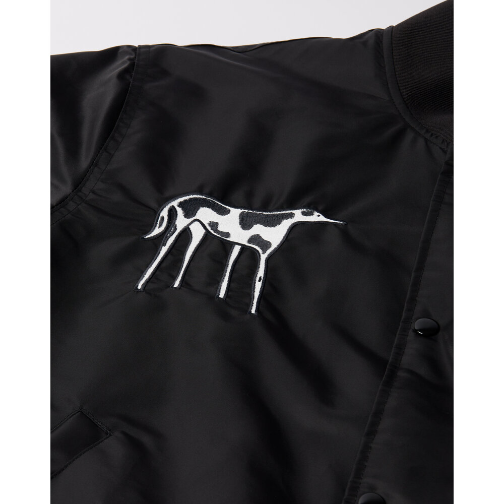 BY PARRA CLUB NOT 1977 SATIN BOMBER JACKET BLACK