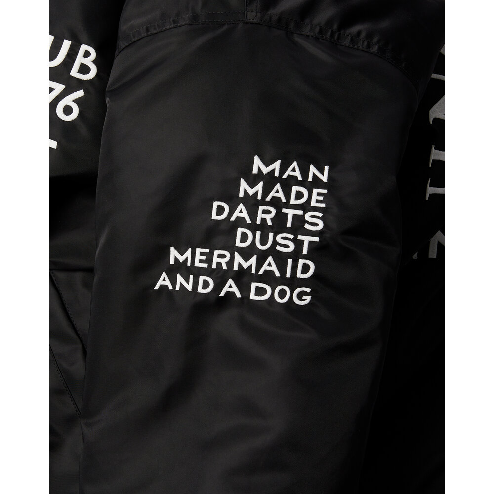 BY PARRA CLUB NOT 1977 SATIN BOMBER JACKET BLACK