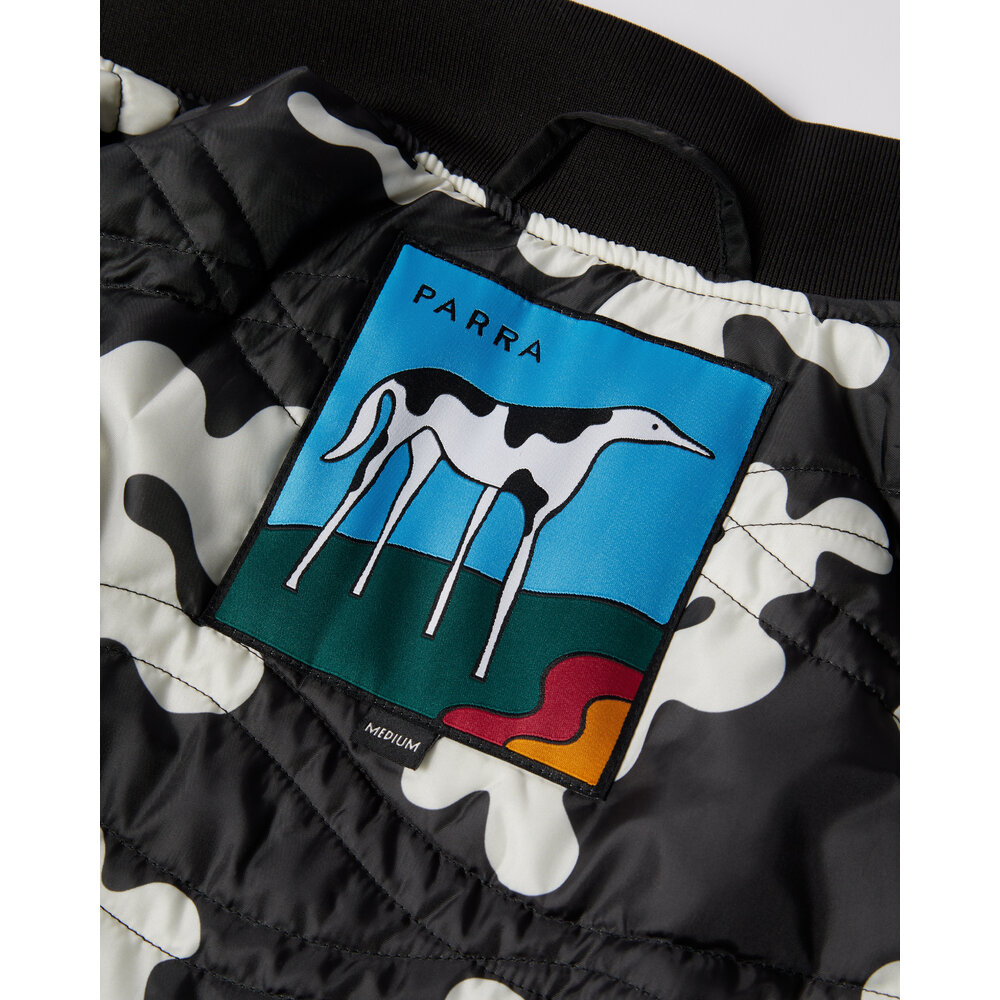 BY PARRA CLUB NOT 1977 SATIN BOMBER JACKET BLACK