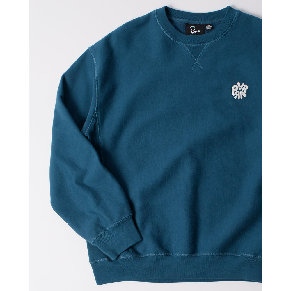 BY PARRA BALLOON LOGO CROSS-GRAIN CREWNECK BLUE