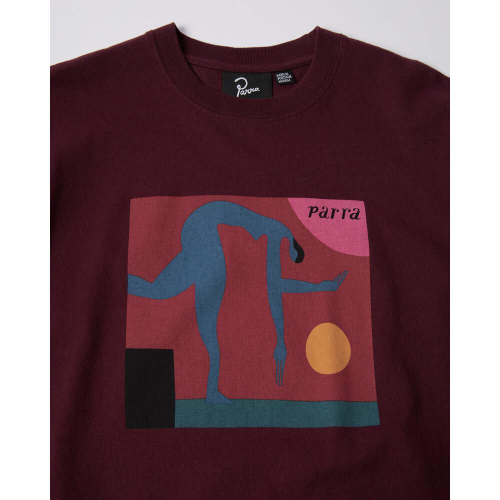 BY PARRA TRIPPED UP T-SHIRT DARK RED