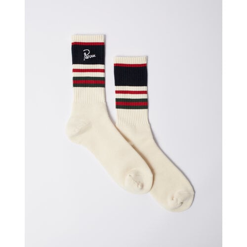 BY PARRA SIGNATURE STRIPED CREW SOCKS WHITE