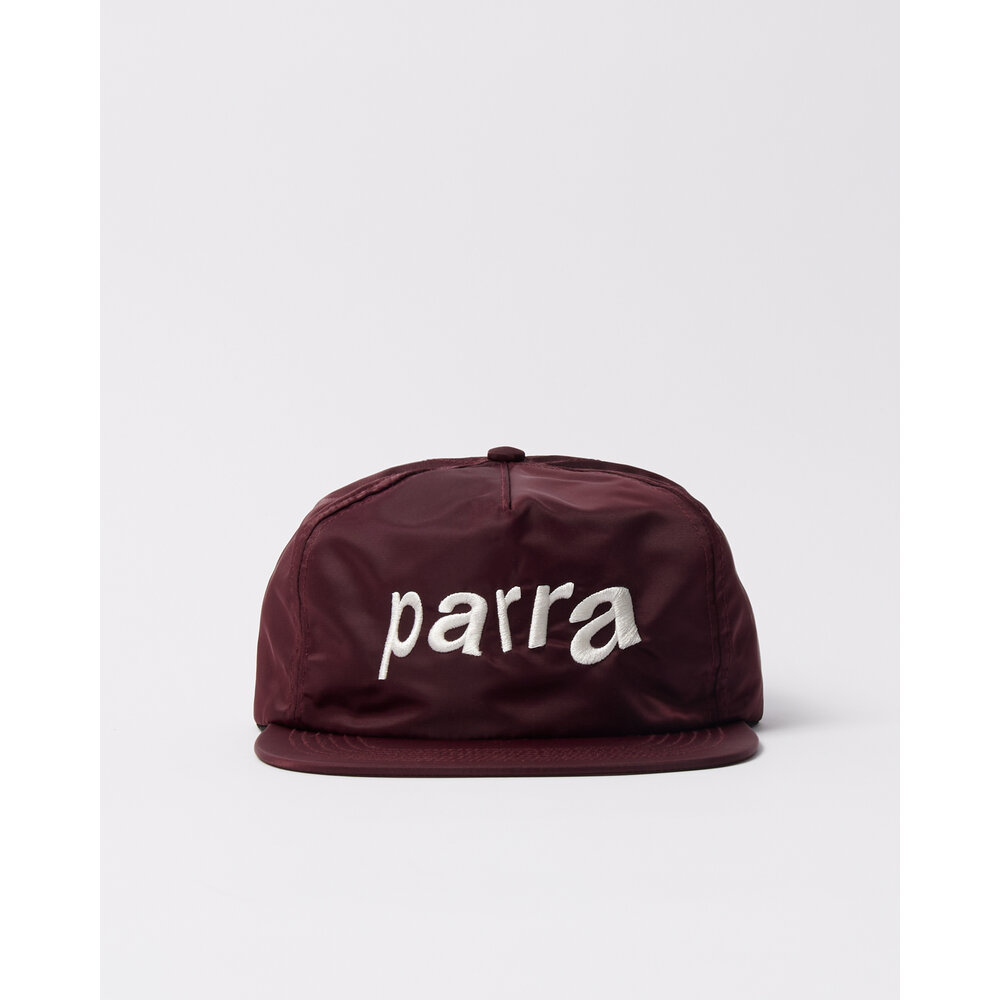 BY PARRA DISTORTED 90S MEMORY 6 PANEL HAT DARK RED