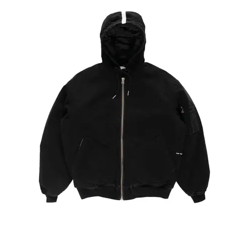 POP TRADING COMPANY HOODED FLIGHT JACKET ‘BLACK’