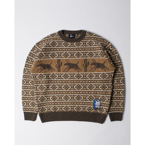 BY PARRA CACTUS BULL KNITTED PULLOVER BROWN