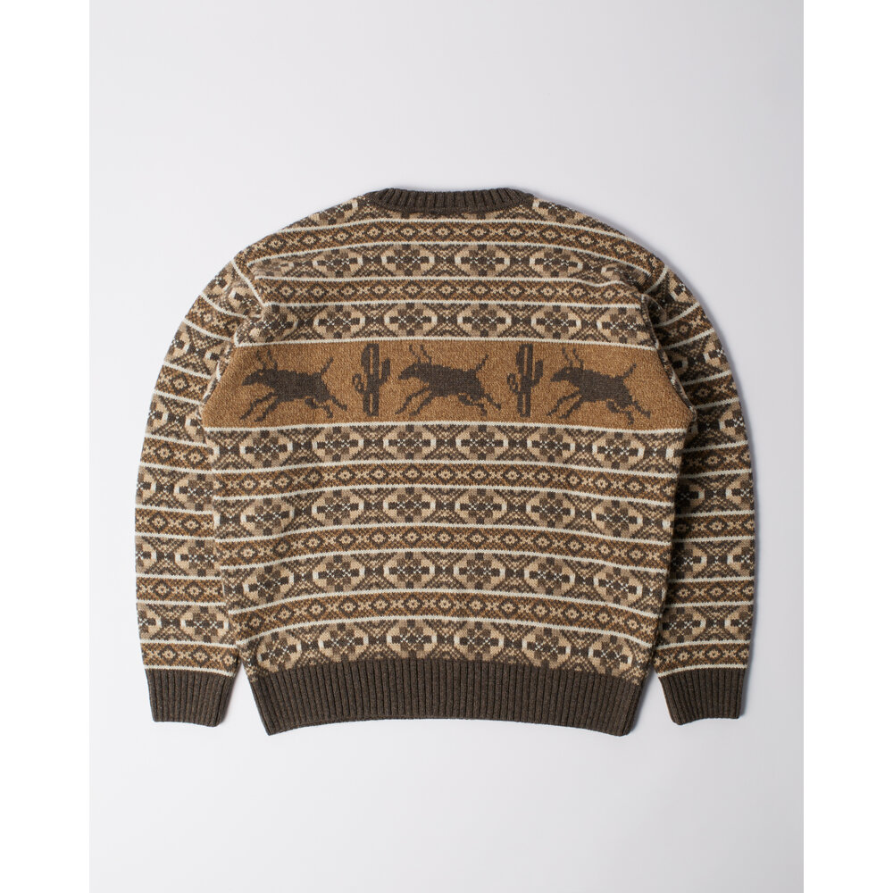 BY PARRA BY PARRA CACTUS BULL KNITTED PULLOVER BROWN BY PARRA CACTUS BULL KNITTED PULLOVER BROWN