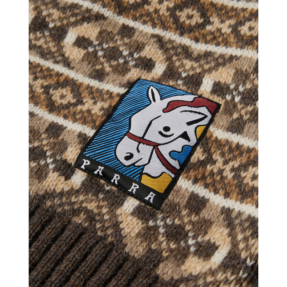 BY PARRA BY PARRA CACTUS BULL KNITTED PULLOVER BROWN BY PARRA CACTUS BULL KNITTED PULLOVER BROWN