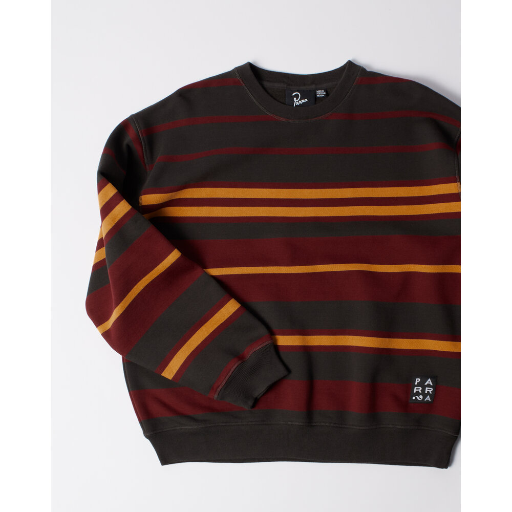 BY PARRA SWEATSTRIPED CREW NECK SWEATSHIRT