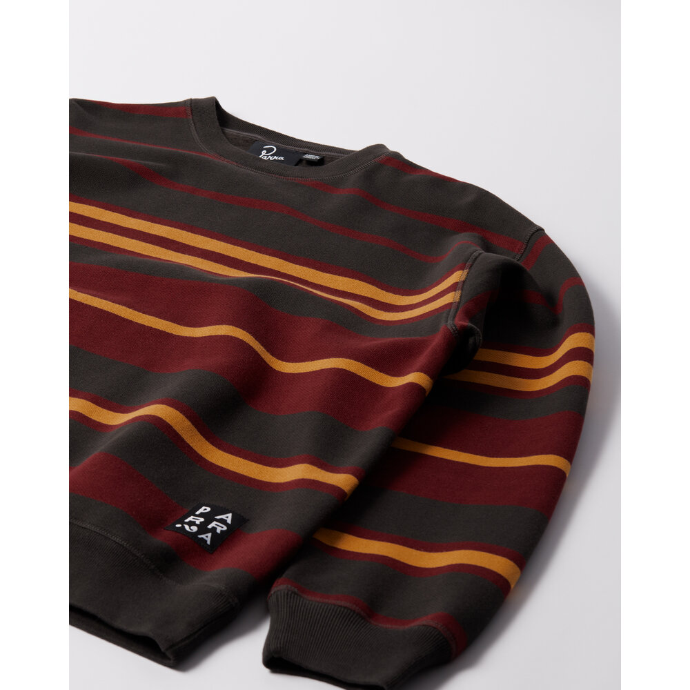 BY PARRA SWEATSTRIPED CREW NECK SWEATSHIRT