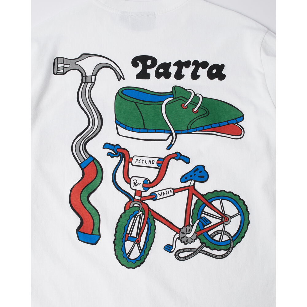 BY PARRA BIKE HAMMER LONG SLEEVE T-SHIRT WHITE