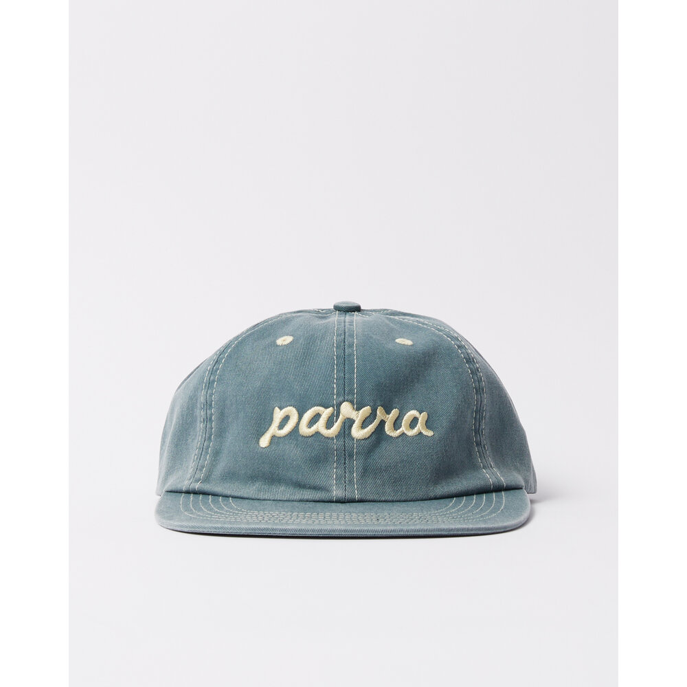 BY PARRA LOWERCASE SCRIPT LOGO 6 PANEL HAT BLUE