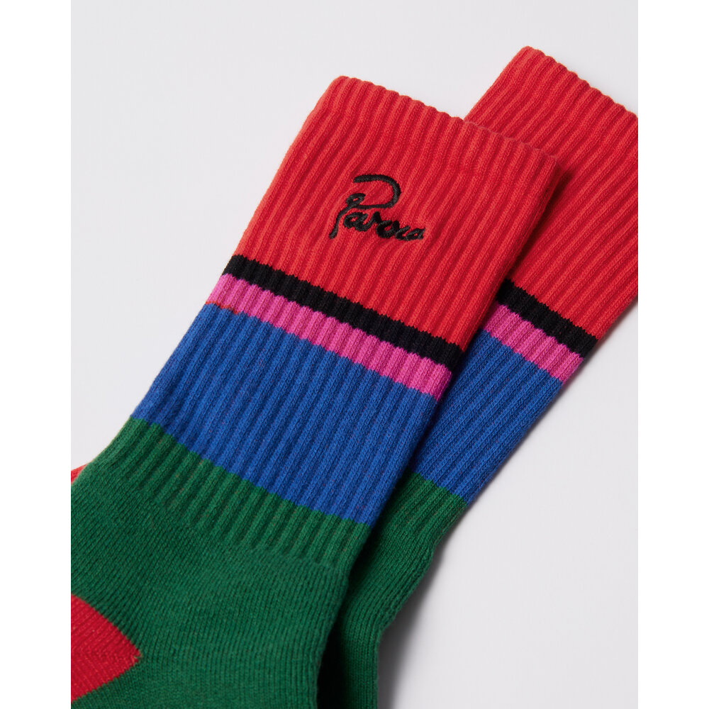BY PARRA BY PARRA SIGNATURE STRIPED CREW SOCKS RED BY PARRA SIGNATURE STRIPED CREW SOCKS RED