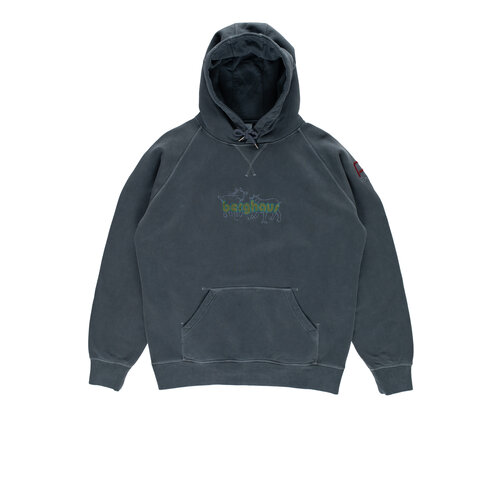 POP TRADING COMPANY BERGGOAT HOODED SWEAT WASHED NAVY