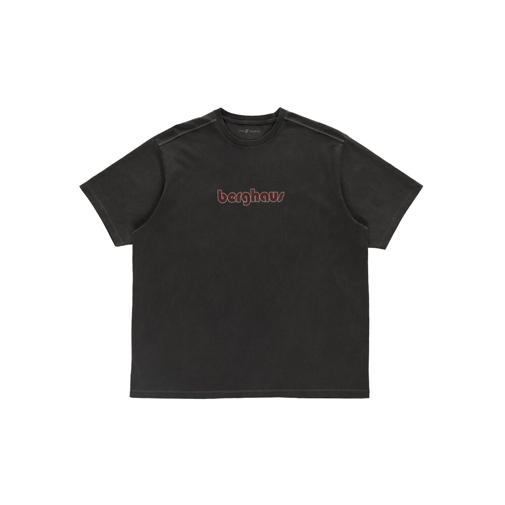 POP TRADING COMPANY BERGHAUS & POP LOGO T-SHIRT WASHED BLACK