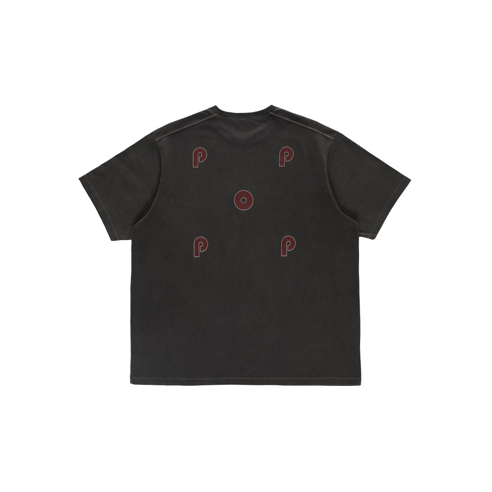 POP TRADING COMPANY BERGHAUS & POP LOGO T-SHIRT WASHED BLACK