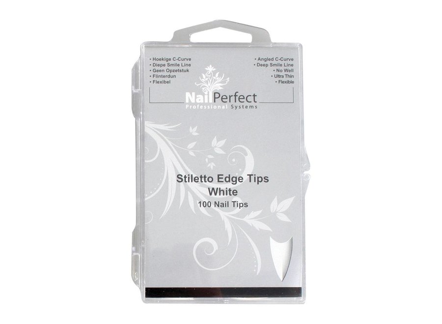 Tips Stiletto Edge White 100pcs