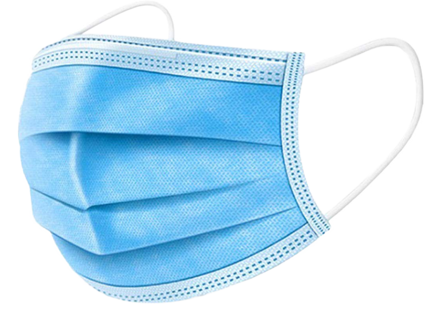 50 st Mondmasker 3-laags met elastiek - Blauw