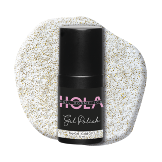 Hola Nail Cosmetica Top Gel - Gold Glitz