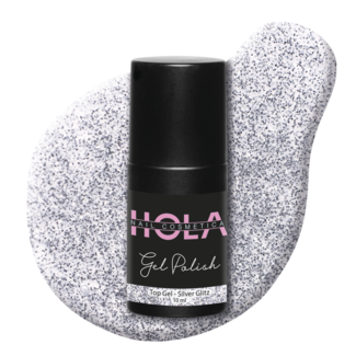 Hola Nail Cosmetica Top Gel - Silver Glitz