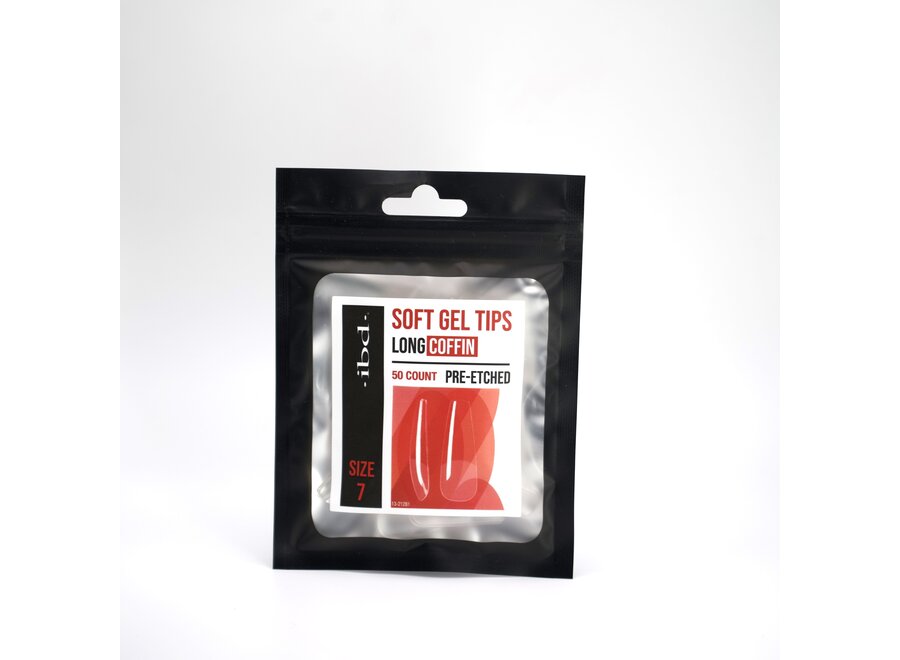 Soft Gel Refill Tips - Long Coffin - Size 7