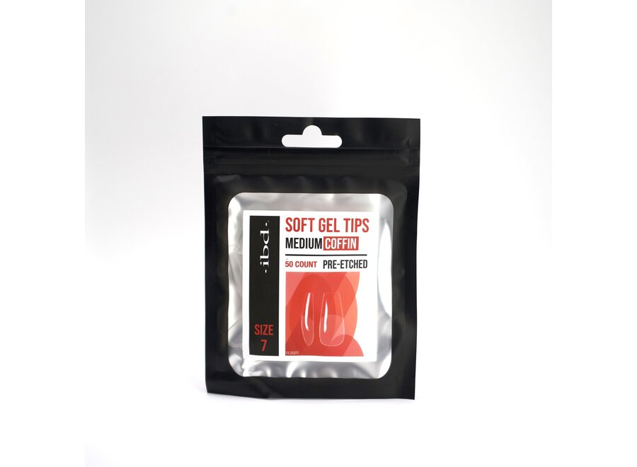 Soft Gel Refill Tips - Medium Coffin - Size 8