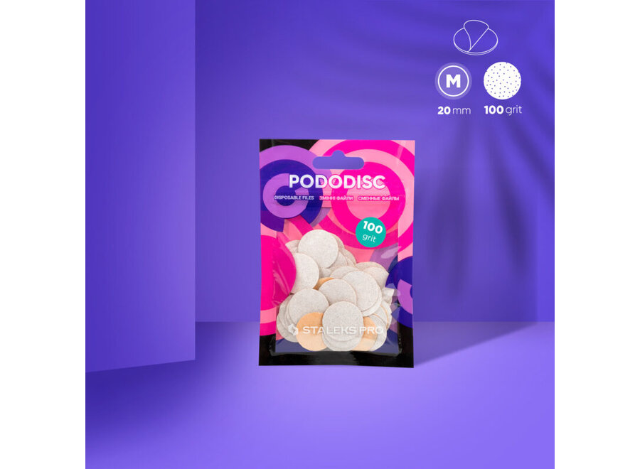 Pododisc Refil Pads White - M 20mm - 100 grit