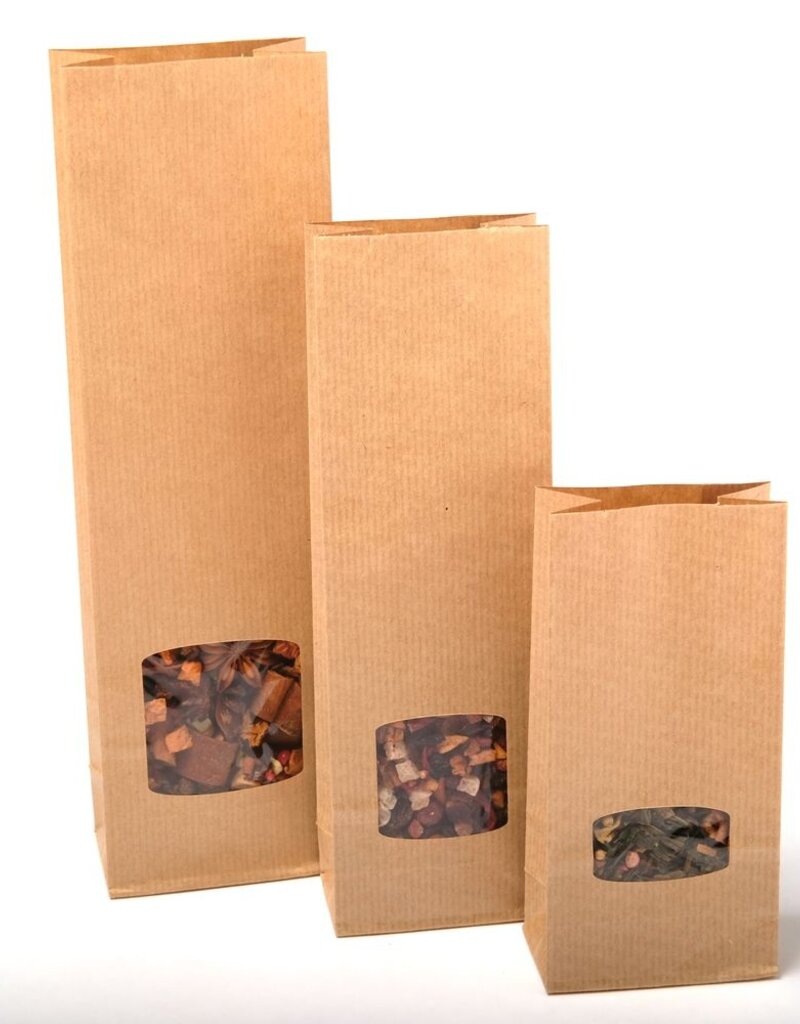 Geels G9066 Blokbodemzak met venster 100 gr | 1000 stuks