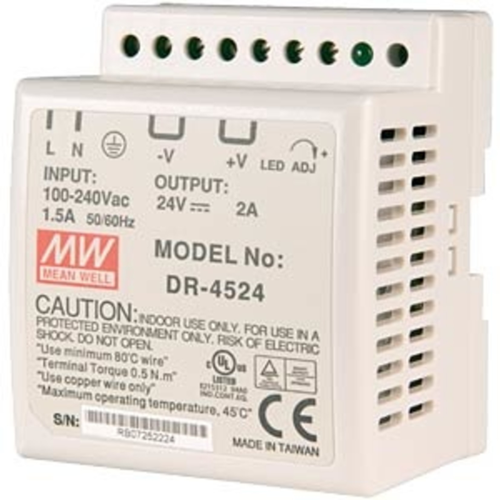 Mean Well Voeding Mean Well DR-45-24