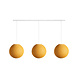 COTTON BALL LIGHTS Cotton Ball Lights Drievoudige hanglamp balk - Mustard COTTON BALL LIGHTS Cotton Ball Lights Drievoudige hanglamp balk - Mustard