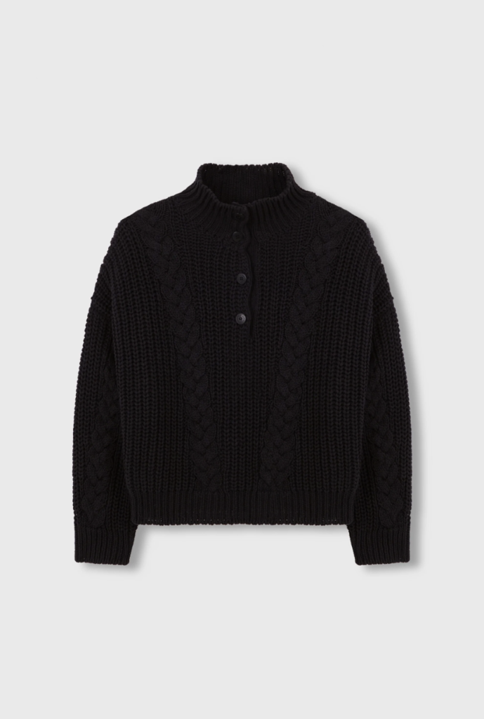Cordera Cordera // Cable-Knit Sweater Black One Size