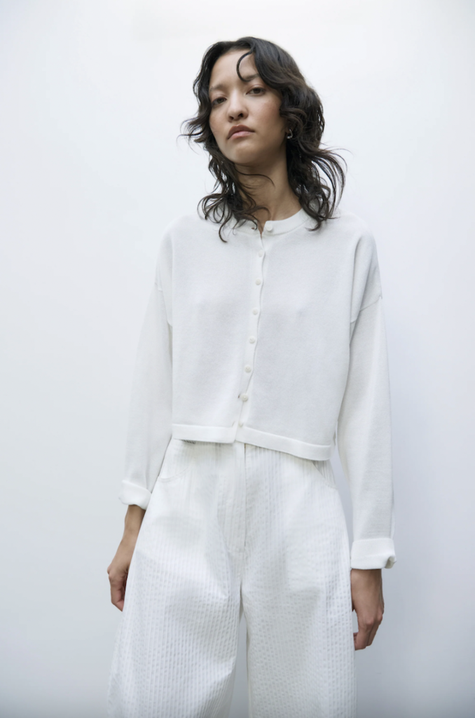 Cordera Cordera // Cotton cropped cardigan White