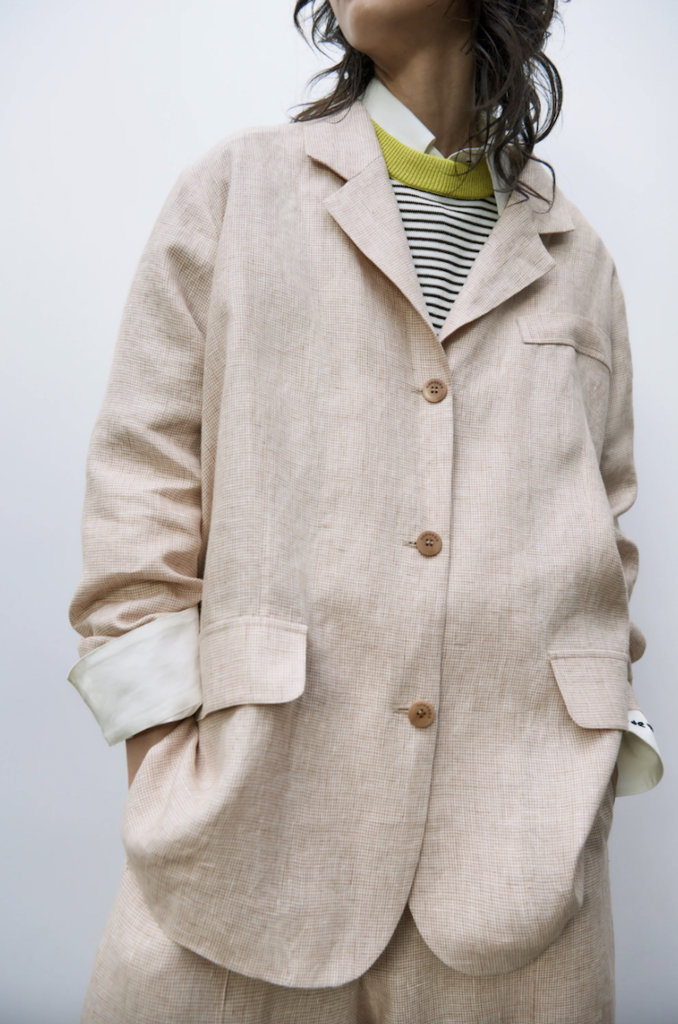 Cordera Cordera // Melange oversized linen blazer