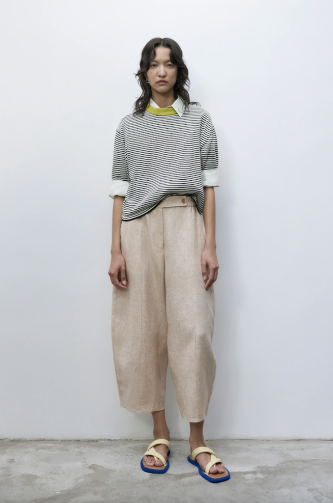 Cordera Cordera // Melange linen curved pants