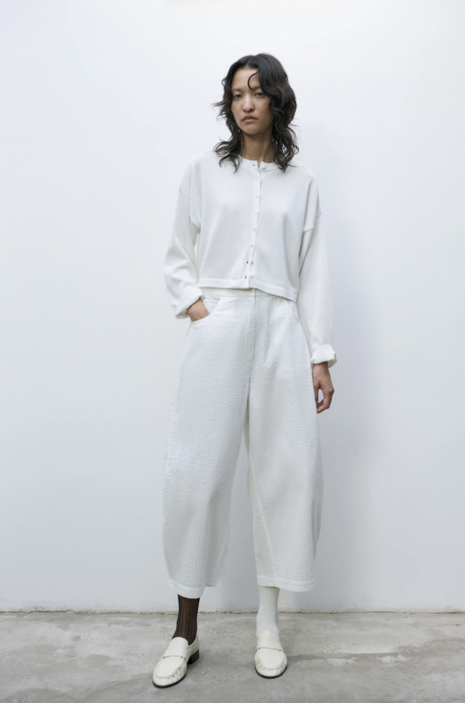 Cordera Cordera // Tubular curved pants White