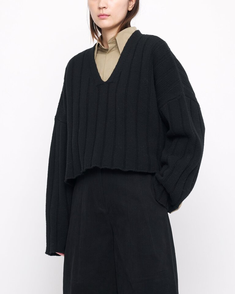 7115 7115 // Oversized Ribbed V-neck