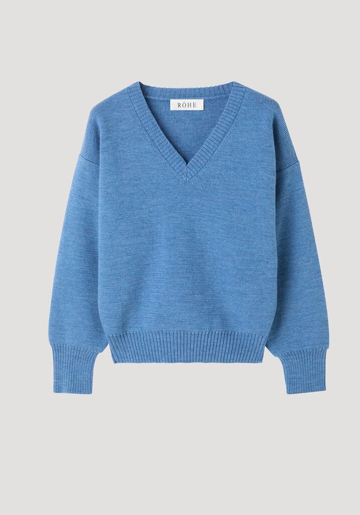 Róhe Róhe // V-neck knitted jumper Denim Blue