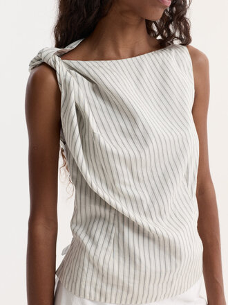 Róhe Silk-blend draped top